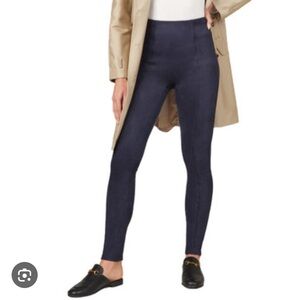 SPANX Faux Suede Leggings Navy Womens Large